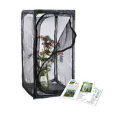 RESTCLOUD Monarch habitat front view shows durable frame for outdoor butterfly rearing.