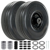 RETOTLA 4.10/3.50-4 tire and wheel pair with flat-free design for carts and dollies.