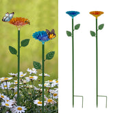 Retyion bee-watering-station flower design blue attracts bees and butterflies for pollination.
