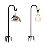 Rexwnadu 36-inch shepherd hook base-prong securing in soil for stability.