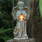 Rezpuao angel statue for garden enhances calm outdoor spaces.