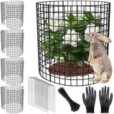 RGJ plant protector assembly around a young plant shielding it from rabbits