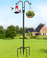 Rhino Valley double shepherd hooks on a 76-inch pole for tidy, tangle-free hanging.