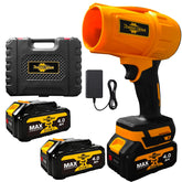 RhovixStar cordless leaf blower with compact handle for easy outdoor use.