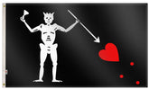 Rhungift Blackbeard flag front view with durable double-stitched edges