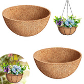 Riare 2-pack coco liners 10-inch round, durable natural coir for hanging baskets.