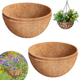 Riare 4-Pack 14-Inch Coco Liners shown in a basket for vibrant blooms.