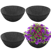Riare 4-pack liner for 14-inch hanging basket, durable non-woven fabric resists wear.