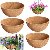 Riare 4-pack 16-inch round coco liner for hanging baskets promotes airflow and moisture retention.