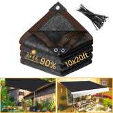 Riare 90 percent black shade cloth 10x20 ft in outdoor setting for shade.
