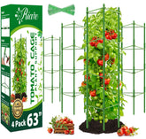Riare 4-pack tomato cages set up for a tall vertical garden display