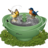 RichBird solar bird bath fountain highlighting a vibrant spray for garden wildlife.