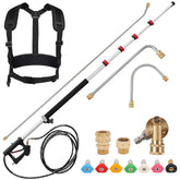 RIDGE WASHER 24 ft wand extended reach enables gutter and roof cleaning from ground level.