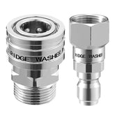 RIDGE WASHER 360-degree swivel assembly guides hose with minimal twist and kinks.