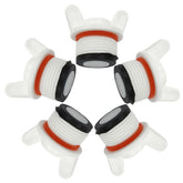 Rierdge butterfly-handle end cap closeup showing easy hand-tightening and leak prevention.