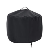 Rilime fire pit cover top view shields a 20-inch pit from sun and rain