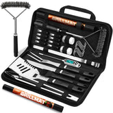 RINPIR 31pcs BBQ spatula shown in action for versatile grilling.