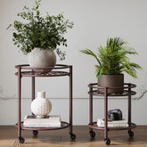 Rioneta 2-Tier Rolling Plant Stand with wheels for easy repositioning