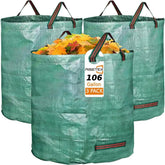RISETEX Leaf Collector 3-Pack shows its large 106-gallon capacity for leaves and yard debris.