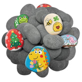 RITOLLO river rock 2-3 inch flat smooth stone ideal for painting projects.