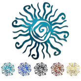 Riverside Designs Wacky Sun wall art teal adds cheerful outdoor charm for garden spaces.