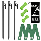 RIY heavy-duty tree stakes with 12-inch stakes provide strong upright support for leaning trees
