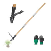 Rlipily weed puller with foot platform enables easy standing weed removal