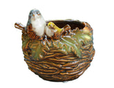 Rmdusk bird nest ceramic planter close-up, highlight glaze and texture for desk decor.