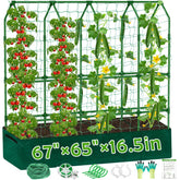ROADPLUM large cucumber trellis assembly supports vertical growth for higher yields.