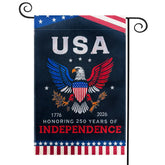 ROCKY PARTY 250 Years flag front view for outdoor display.