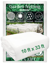 Rohuis garden netting over a raised bed protecting vegetables while letting sun through