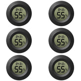 Rojuna 6-pack mini hygrometer with digital display for home monitoring.