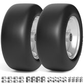 RONPOW 11x4-5 flat free tire shows durable polyurethane core for long mowing sessions.