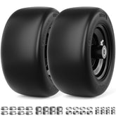 RONPOW 11x6 flat free tire side view shows rugged durability for mowing.