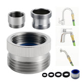 ROOGSIH faucet adapter with chrome-brass finish for durable, corrosion-resistant use.