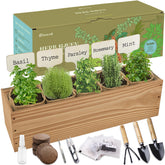 Rootcraft 5-herb planter in a wooden box offers stylish, space-saving indoor herb gardening.