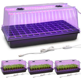 RooTrimmer 1020 trays with grow light for reliable indoor seed germination