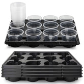 RooTrimmer 12-cell tray with clear 4-inch pots for organized seed starting