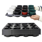 RooTrimmer 12-cell round nursery tray top view for neat pot placement
