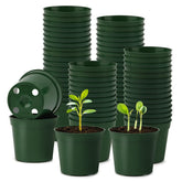 RooTrimmer 2.5 inch seedling pots stacked neatly for space-saving gardening.