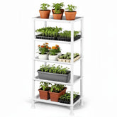 RooTrimmer 5-Tier stand side view showing vertical space-saving design for seedlings