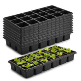 RooTrimmer 18-cell deep seed starter tray in use for robust seed germination.