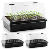 RooTrimmer seed starter trays with 5in tall domes protect seedlings from cold.