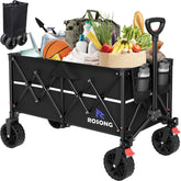 ROSONG collapsible wagon folded compactly for easy storage in car trunk