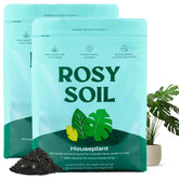 Rosy Soil indoor potting soil bag ready for use, promotes lush houseplants.