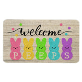 Roszwtit Easter doormat bunny welcome—great for indoor/outdoor entrances, traps dirt