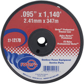 Rotary Vortex Trimmer Line coil displaying durable 0.095 inch diameter for tough edging.