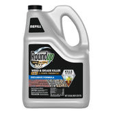 Roundup Dual Action 365 bottle pour demonstrates easy driveway application.