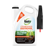 Roundup for Lawns Crabgrass Destroyer2 bottle pour demonstrating ready-to-use weed control.