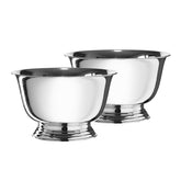 Royal Imports 8-inch footed silver planter bowl, durable outdoor centerpiece.
